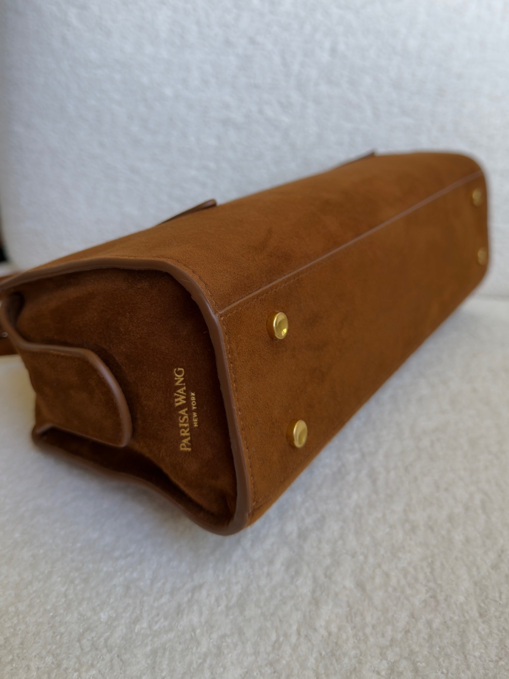Parisa Wang Gabrielle East-West Shoulder Bag – Medium, Brown Suede. - Picture 4 of 9